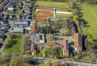 Aerial photo, Gymnasium St. Christophorus, Werne, Ruhr area, North Rhine-Westphalia, Germany,