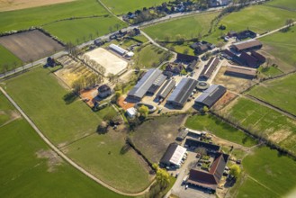 Aerial view, farm and riding stable Gripshöver, Lenklar, Werne, Ruhr area, North Rhine-Westphalia,