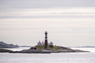 Landegode Fyr lighthouse, EgglesÃ¸ya skerry, Landegode, Nordland, Norway, Scandinavia, Europe,