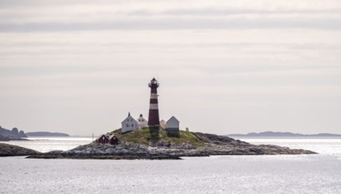 Landegode Fyr lighthouse, EgglesÃ¸ya skerry, Landegode, Nordland, Norway, Scandinavia, Europe,