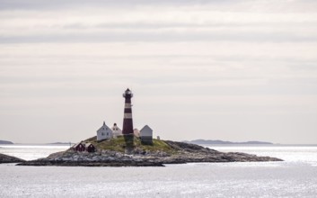 Landegode Fyr lighthouse, EgglesÃ¸ya skerry, Landegode, Nordland, Norway, Scandinavia, Europe,