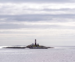 Landegode Fyr lighthouse, EgglesÃ¸ya skerry, Landegode, Nordland, Norway, Scandinavia, Europe,