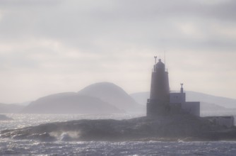 Lighthouse Grinna, Vikna, North Trondelag, Uthaug, Trøndelag, Norway, Scandinavia, Europe, Abelvær,