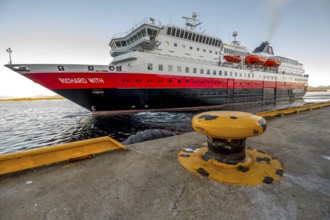 Ship MS Richard With, harbour Molde with bollard, Møre og Romsdal, Norway, Scandinavia, Europe,