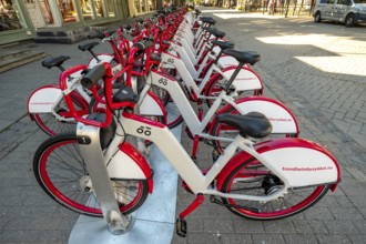 Bike station, bike stand, rental bikes, rental bike, Trondheim Bysykkel, Trondheim, Trøndelag,