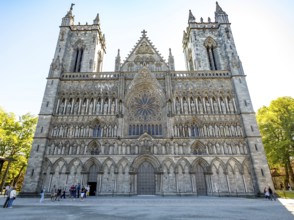 Nidaros Cathedral, cathedral, west façade, Trondheim, Trøndelag, Norway, Scandinavia, Europe,