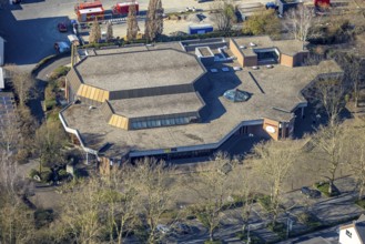 Aerial view, civic hall Werl events, Werl, Soester Börde, North Rhine-Westphalia, Germany, DE,