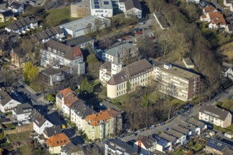 Aerial view, Town Hall and Former Convict Werl, Werl, Soester Börde, North Rhine-Westphalia,