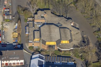 Aerial view, civic hall Werl event location, Werl, Soester Börde, North Rhine-Westphalia, Germany,