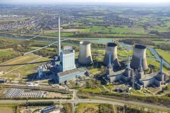 Aerial photo, RWE Generation SE Gersteinwerk power plant, stationary batteries for electricity