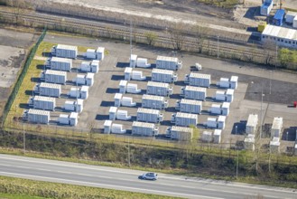 Aerial photo, RWE Generation SE Gersteinwerk power plant, stationary batteries for electricity