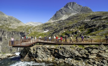 Trollstigen, viewpoint, waterfall, Innfjorden, Møre og Romsdal, Norway, Scandinavia, Europe,