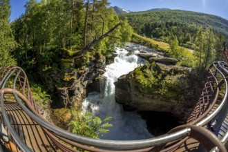 Gudbrandsjuvet canyon, Valldøla river, viewing platform, Valldal, Tafjord, Møre og Romsdal, Norway,