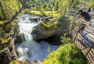 Gudbrandsjuvet canyon, Valldøla river, viewing platform, Valldal, Tafjord, Møre og Romsdal, Norway,