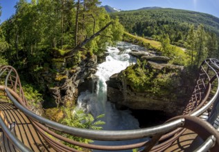 Gudbrandsjuvet canyon, Valldøla river, viewing platform, Valldal, Tafjord, Møre og Romsdal, Norway,