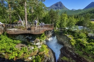 Gudbrandsjuvet canyon, Valldøla river, viewing platform, Valldal, Tafjord, Møre og Romsdal, Norway,
