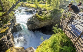 Gudbrandsjuvet canyon, Valldøla river, viewing platform, Valldal, Tafjord, Møre og Romsdal, Norway,