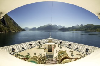 Panoramic view, bow, Storfjord, tranda, Møre og Romsdal, Norway, Scandinavia, Europe, adventure