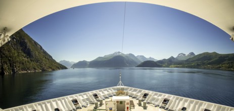 Panoramic view, bow, Storfjord, tranda, Møre og Romsdal, Norway, Scandinavia, Europe, adventure