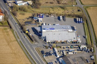 Aerial view, Casino play station, Büdericher Bundesstraße, Ostbüderich, Werl, Soester Börde, North