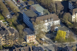Aerial view, town hall, Werl, Soester Börde, North Rhine-Westphalia, Germany, DE, Europe, aerial