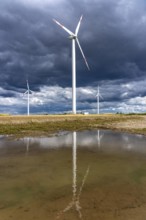 Wind farm, wind turbines, south of the village of Holzweiler, in the Rhenish lignite mining area