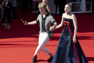 Venice, Italy - 1 September 2025: Mia Lidofsky and Amanda Seyfried during the red carpet of - The