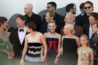 Venice, Italy - 1 September 2025: (2nd from L-R) Thomasin McKenzie, Amanda Seyfried, Mona Fastvold