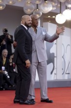 Venice, Italy - 1 September 2025: Mark Kerr, Dwayne Johnson during the red carpet of - The Smashing