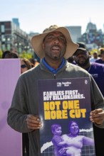 Detroit, Michigan USA - 1 September 2025 - Members of the Service Employees International Union