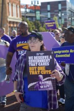 Detroit, Michigan USA - 1 September 2025 - Members of the Service Employees International Union