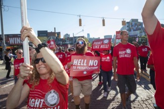 Detroit, Michigan USA - 1 September 2025 - Postal workers march in Detroit's Labor Day parade.