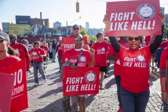 Detroit, Michigan USA - 1 September 2025 - Postal workers march in Detroit's Labor Day parade.