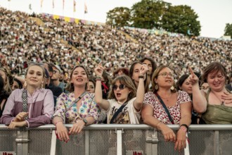 Festival visitors celebrate with Shawn Mendes at the Superbloom Festival, day 2 at the Olympiapark,