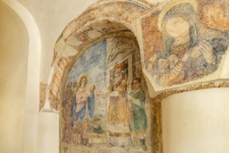 Byzantine frescoes in the church of Chiesa San Pietro, Otranto, Apulia, Italy