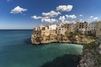 Polignano a Mare on a cliff above the Adriatic Sea, Apulia, Italy