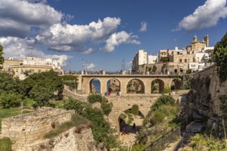 The Ponte Borbonico su Llama Monachile bridge in Polignano a Mare, Apulia, Italy