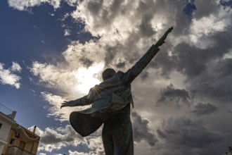 Statue of the singer Domenico Modugno, Polignano a Mare, Apulia, Italy