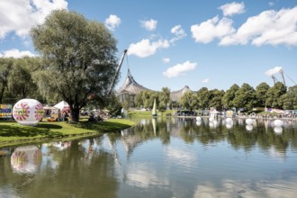 View of the Olympic Lake at the Superbloom Festival, Day 2 in the Olympic Park, Munich, 31-08.2025