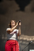 Eva Briegel, singer of the band Juli at the Superbloom Festival, day 2 in the Olympiapark, Munich,