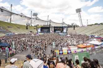 Olympic Stadium with the two main stages Olympic Stage and Super Stage at the Superbloom Festival,