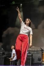 Eva Briegel, singer of the band Juli at the Superbloom Festival, day 2 in the Olympiapark, Munich,