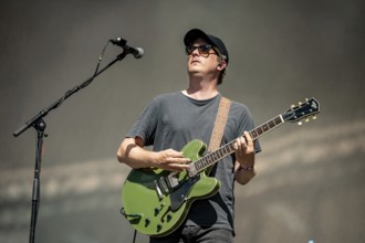 Jonas Pfetzing, guitarist of Juli at the Superbloom Festival, day 2 at the Olympiapark, Munich,