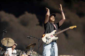 Simon Triebel, guitarist of Juli at the Superbloom Festival, day 2 at the Olympiapark, Munich,