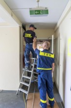 Emergency services from the infrastructure specialist group set up water, sewage, electricity and
