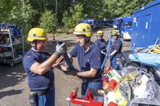 Emergency services from the infrastructure specialist group set up water, sewage, electricity and