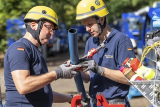 Emergency services from the infrastructure specialist group set up water, sewage, electricity and
