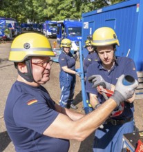 Emergency services from the infrastructure specialist group set up water, sewage, electricity and