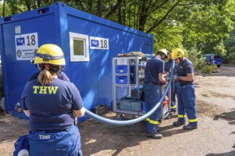 Emergency services from the infrastructure specialist group set up water, sewage, electricity and