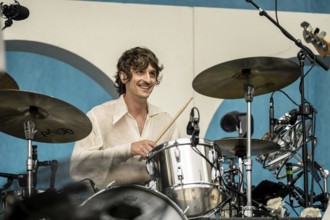 Bungo Jonas (drummer) from Roy Bianco & The Abbrunzati Boys at the Superbloom Festival, Day 1 at